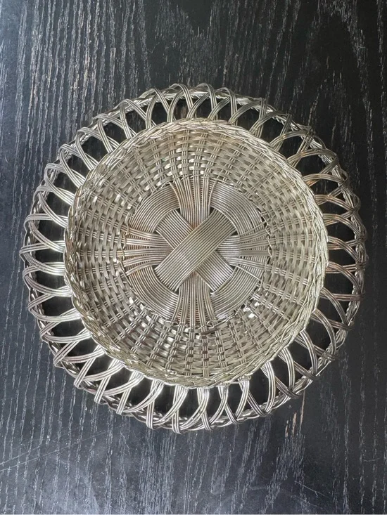 Vintage MCM Round Wire Basket