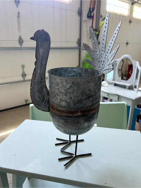 Galvanized Metal Turkey Wine Chiller / Planter