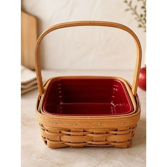 VINTAGE 4” LONGABERGER BERRY BASKET LINER AND PROTECTOR 2010