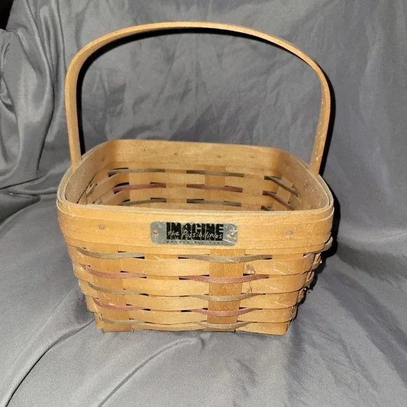 1991 Longaberger Imagine the Possibilities Bee Basket, Multi-color Weave, Easter