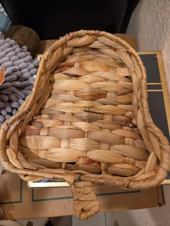 Handwoven Tan & Brown Decorative Basket - Home Accents