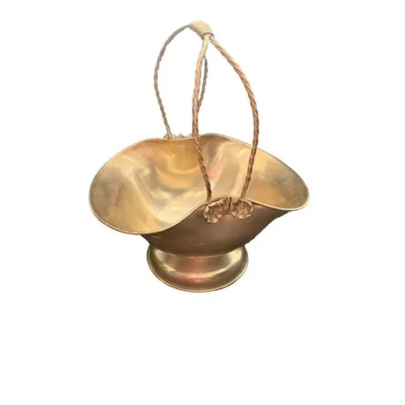 Vintage Metalware Basket, Stamped IND. PER PI ANUE, Used, Rare Find
