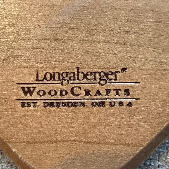 Longaberger WoodCrafts Fan Shaped Basket Lid Wood‎ Dresden OH USA 8.25x6.5