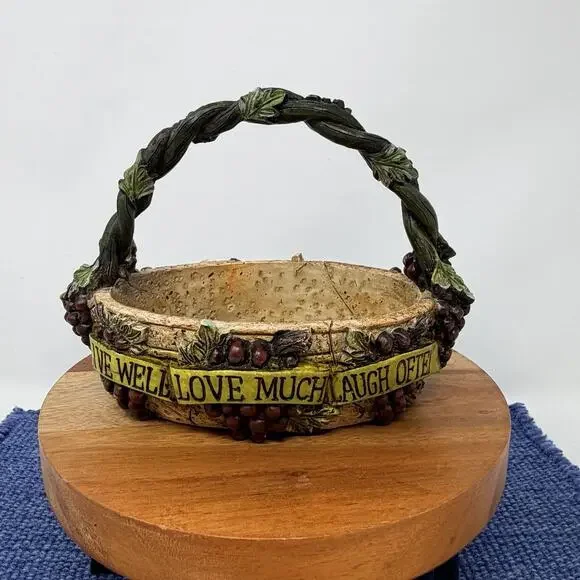 Vintage Kirkland's Decorative Resin Basket 