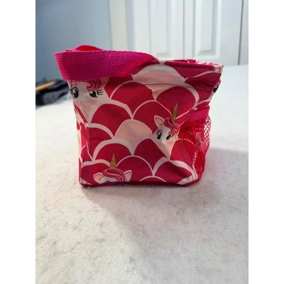 Thirty-One Littles Carry-All Caddy Pink Unicorn Mermaid Scale Mini Organizer Bag