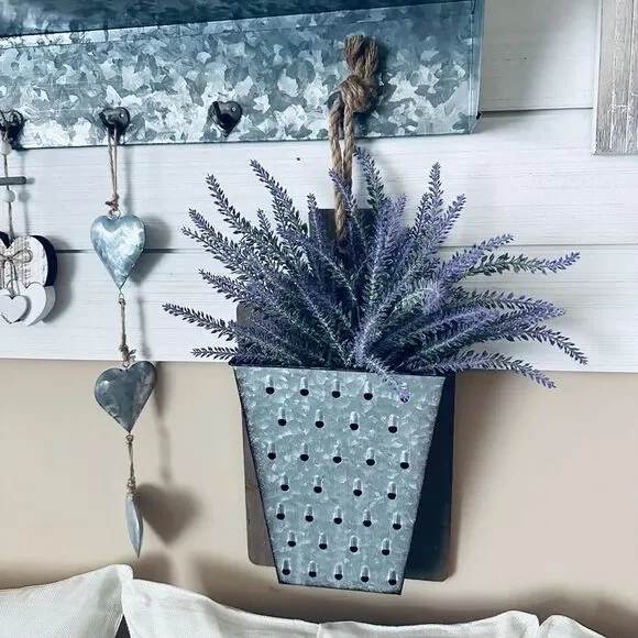 Farmhouse Galvanized Wooden Hanging Bin