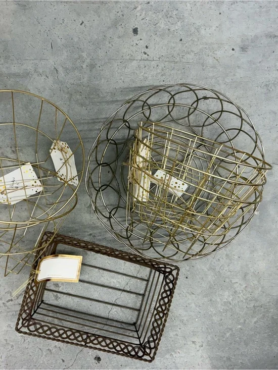 Gold Wire Decorative Basket - Home Accents