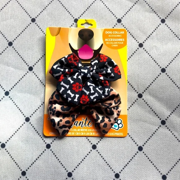 ☀️ 3/$10 Dog Puppy collar accessories 2 fabric bow ties (see description)