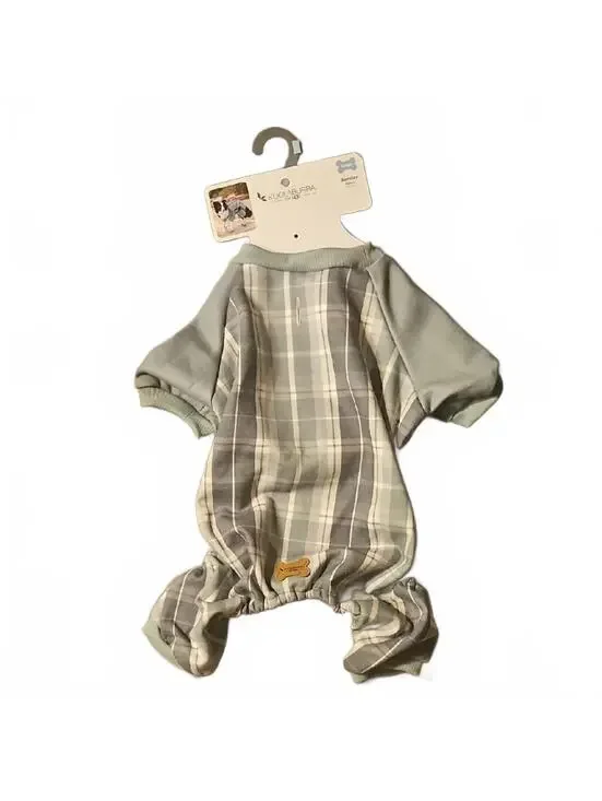 Koolaburra Plaid Dog Pajamas with Tan Bone Patch Large