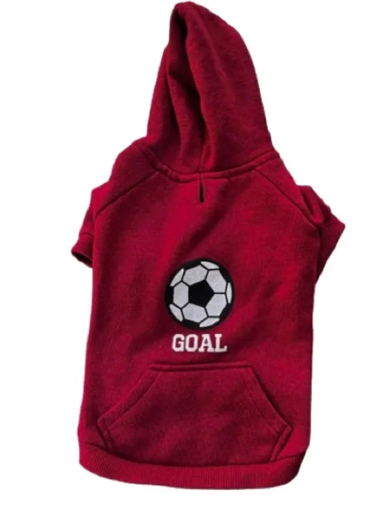 Maroon Soccer Dog Hoodie