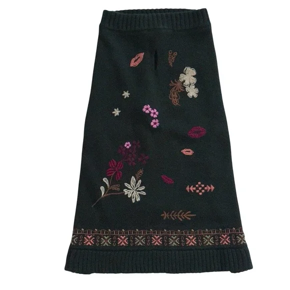 JOHNNY WAS ZUFU EMBROIDERED DOG‎ SWEATER SIZE LARGE M69423  NEW