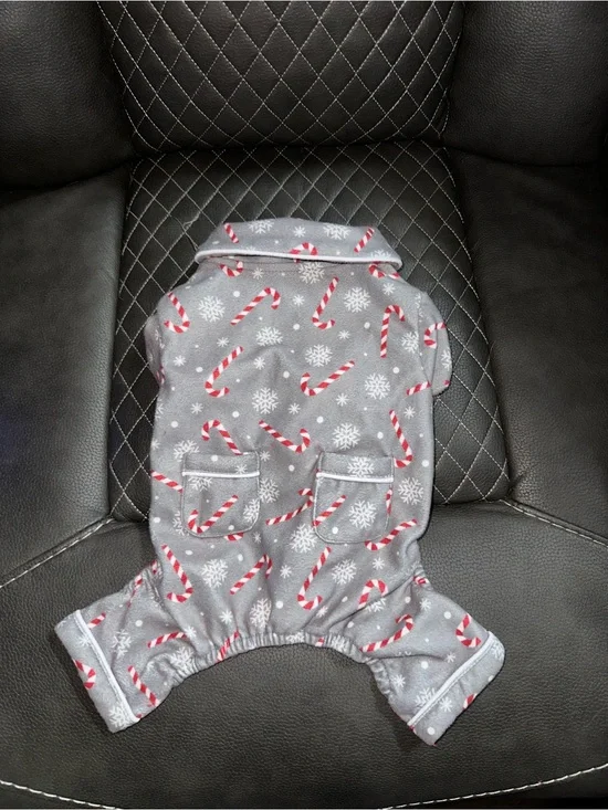 Pup Crew Candy Cane Dog Pajamas Size Small