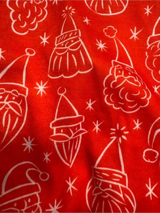 Red Santa Print Holiday Fabric‎