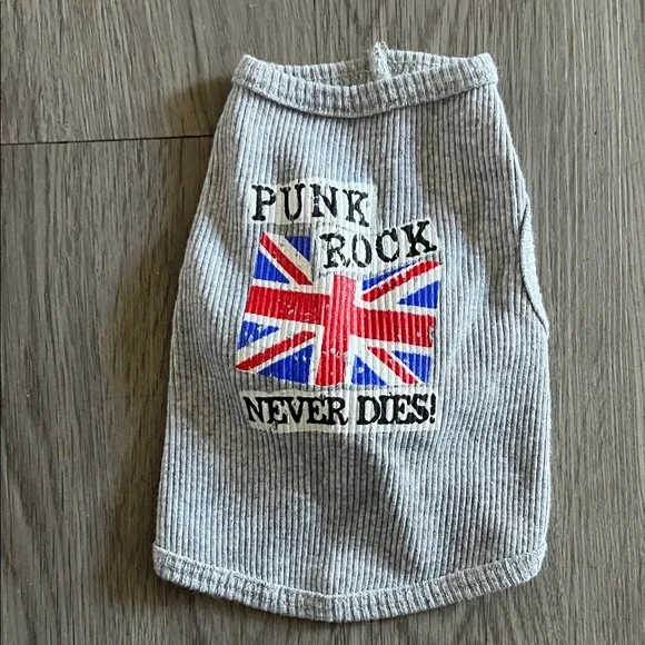 Gray Punk Rock Dog Shirt