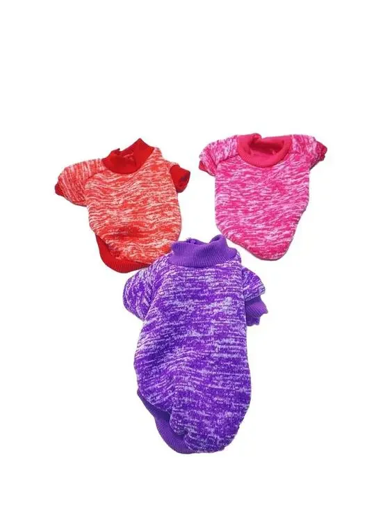 3-Piece Dog Hoodie & T-Shirt Sweatshirt Set Purple Pink Red Sizes XS-S New