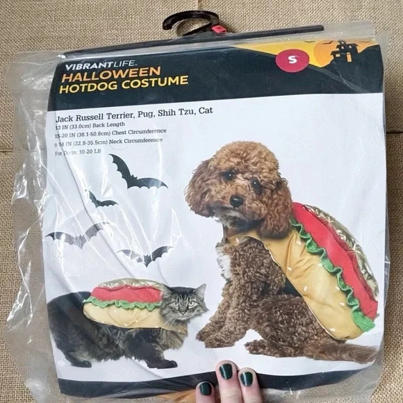 Vibrant Life Halloween Hot Dog Or Cat Costume Small Jack Russell Terrier Pug +