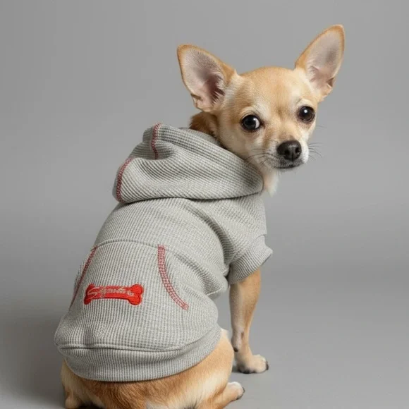 Waffle Thermal Dog Hoodie