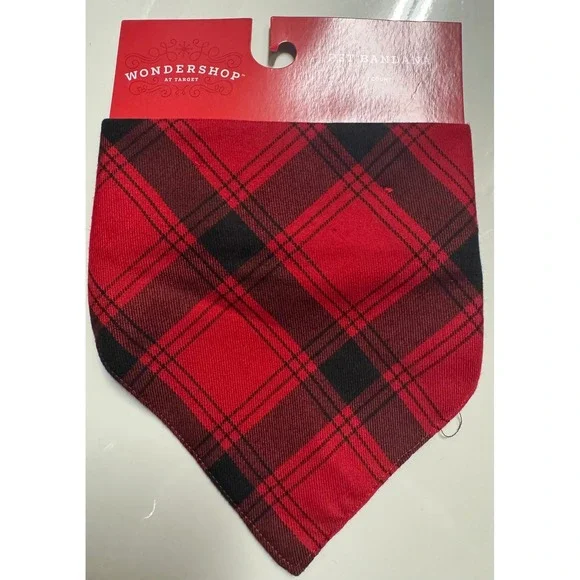 Wondershop Target Pet Bandana Red Black Plaid Christmas Holiday
