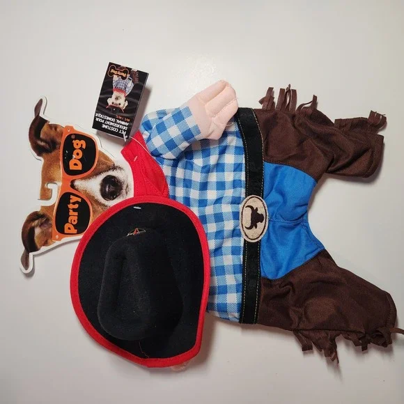 Medium / Large Western Cowboy Dog Outfit Rodeo Halloween Costume‎