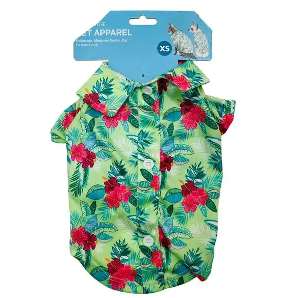 VIBRANT LIFE Pet Apparel Hawaiian Shirt Size Extra Small NWT For Dogs 5-10lbs