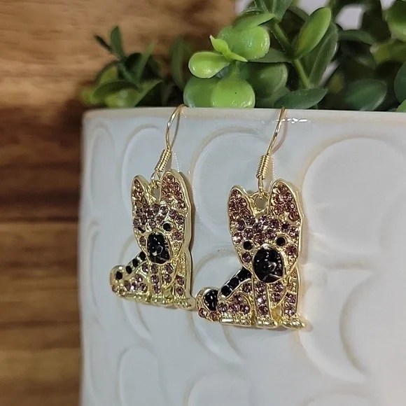 🔥LAST PAIR🔥 GERMAN SHEPARD SPARKLE DROP EARRINGS