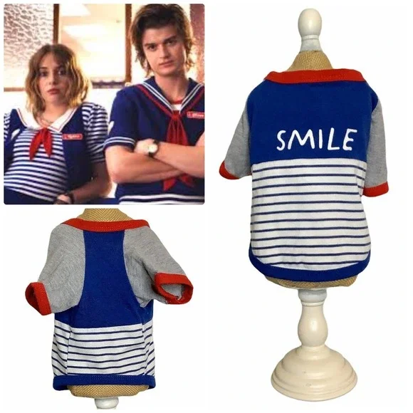 Nautical 'Smile' Doggy Striped Tee