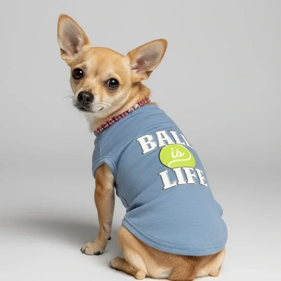 Lightweight Dog “Ball is Life” Statement Tee Shirt