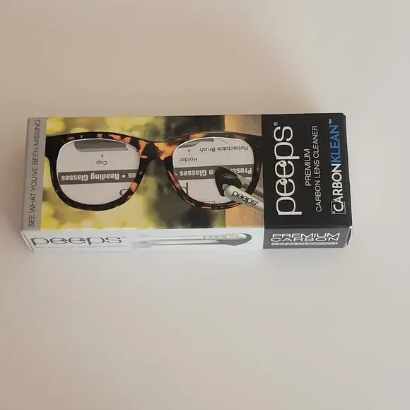 CarbonKlean Peeps Glasses Cleaner-Carbon Microfiber Tech Red Soft Touch New