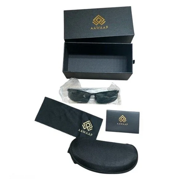 AAWAAP Polarized Sunglasses Dark Green Lens Black Frames TAC Golf Sports Driving