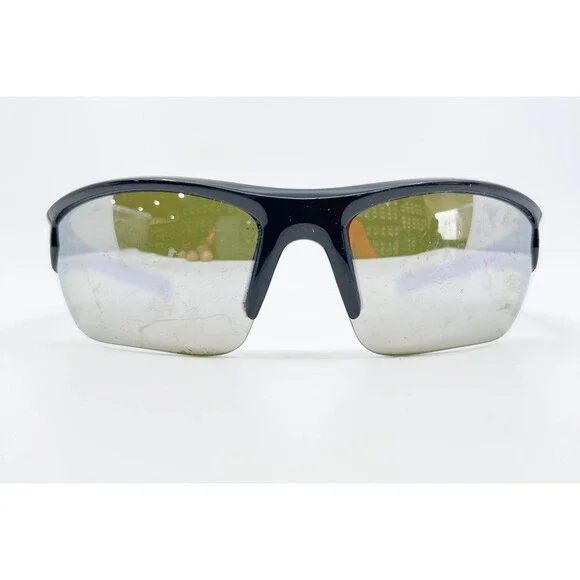 Under Armour Propel Sunglasses Mens Black Sport Wrap Semi-Rimless Mirror Lens