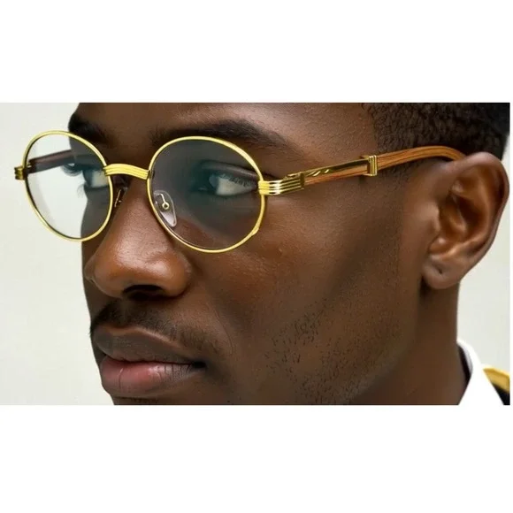 Hip Hop Eyeglasses Light Wood Timple Trendy Outdoor Party Wear Nouveau Vintage‎