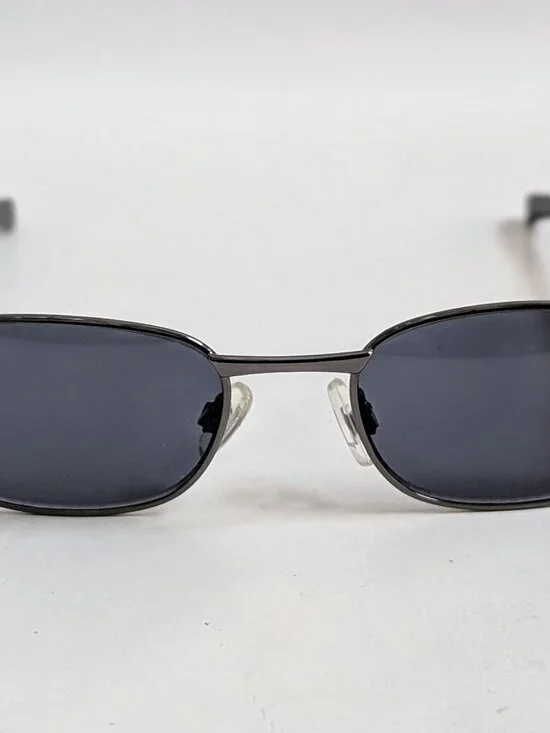 NWT Vintage 90's Rectangle Metal Designer Sport Sunglasses (D. Gunmetal)