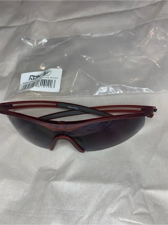 Reebok Maroon and Black Sport Wrap Sunglasses