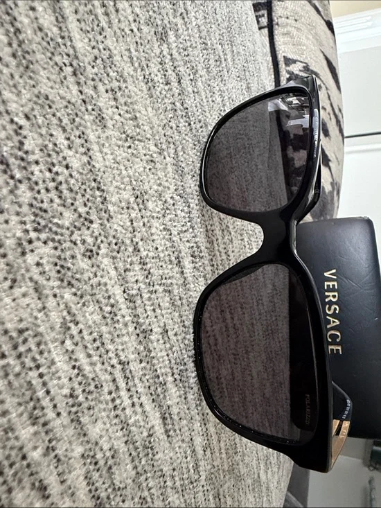 Versace Men’s Black Sunglasses with Gold Temple Accents