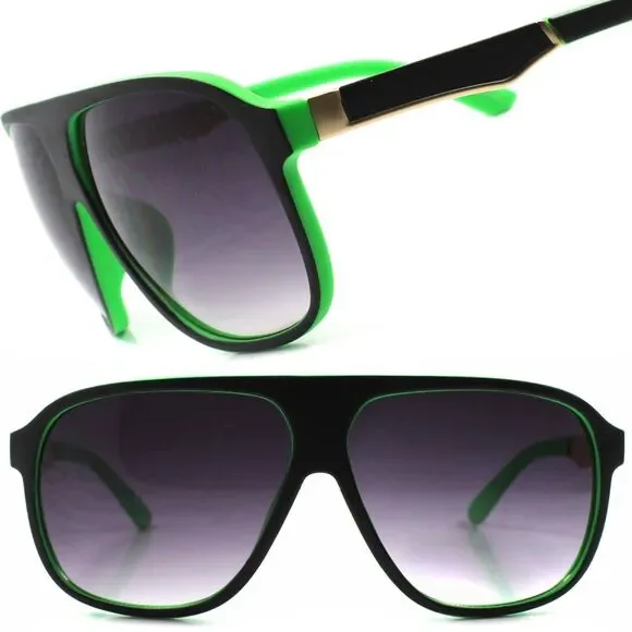Green Black Large Oversized Retro Stylish Mens Womens Classic Square Sunglasses