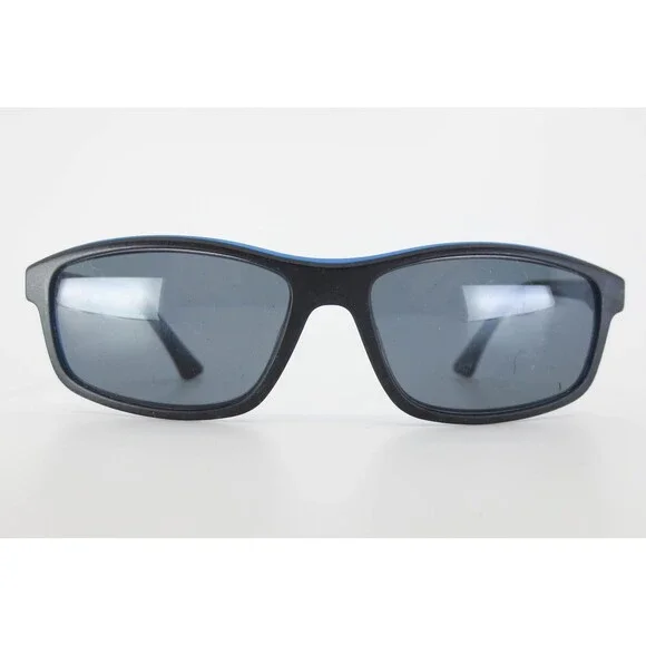 Shaquille O'Neal Zyloware 172 Sunglasses Black Blue Rectangular Sporty Mens 145