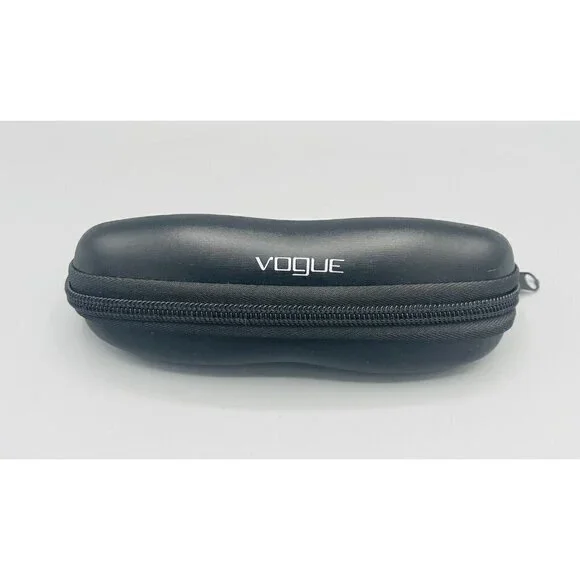Black VOGUE Eyeglasses Case Zipper Zip-up Semi-hard Sunglasses Clamshell