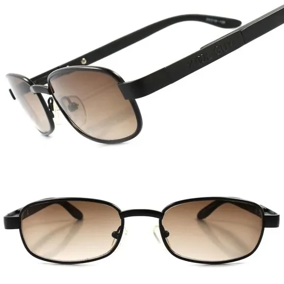 Classic Retro Indie Old School Mens Womens Black Rectangle Hipster Sunglasses