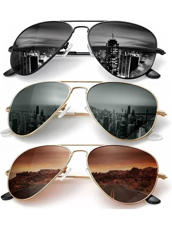 Classic Polarized Aviator Sunglasses for Men & Women - UV Protection, Driving