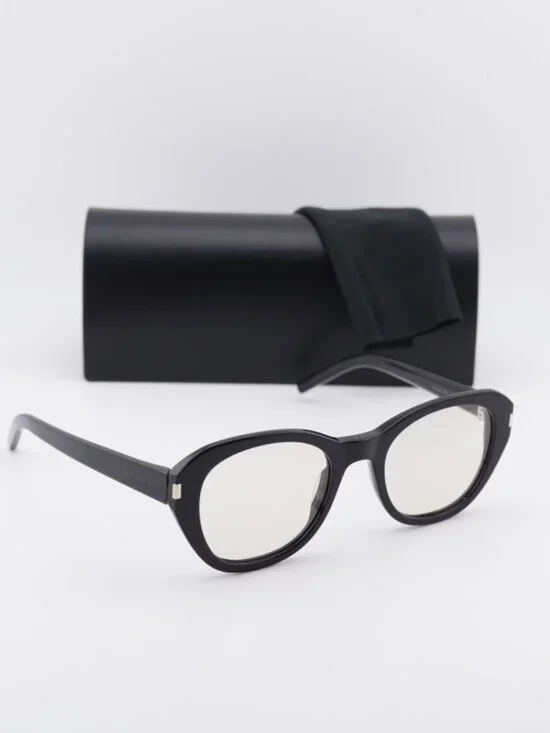 Saint Laurent SL604 001 Square Sunglasses - Black / Yellow