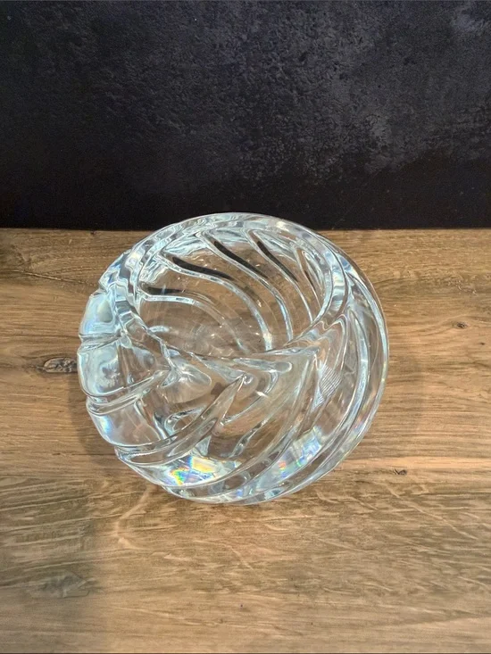 Clear Swirl Glass Decorative Bowl - Elegant Centerpiece