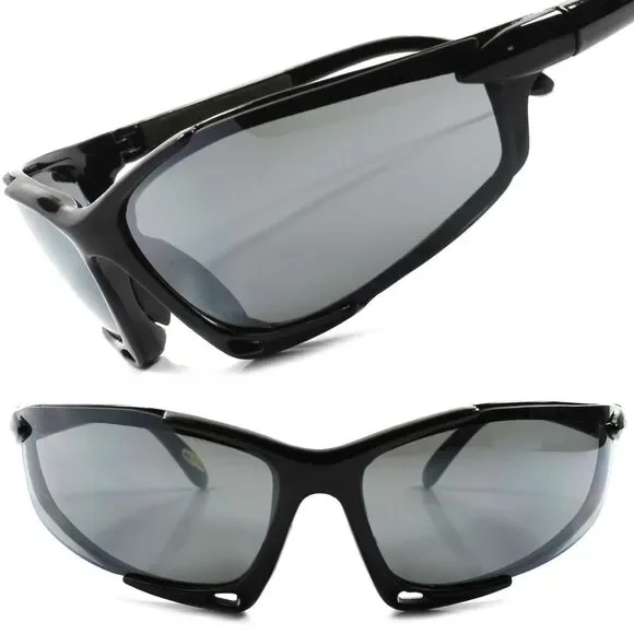 Biker Cycling Running Athletic Baseball Tactical Extreme Black Sport Sunglasses