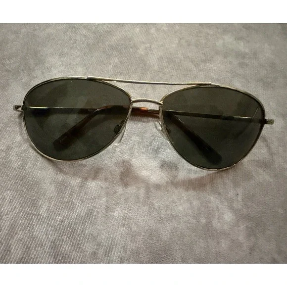 Avery Men's Aviator Sunglasses Gold Metal Frame Green Tinted Glass Lenses