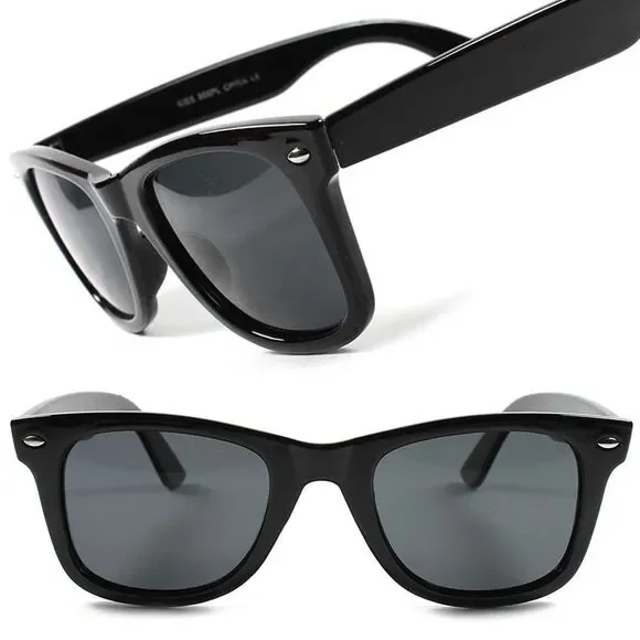 Vintage Retro Mens Womens Classic Black Polarized Horn Rimmed Sunglasses