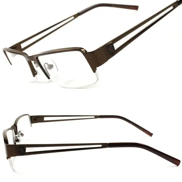 New Designer Casual Smart Nerd Clear Lens Metal Brownish Mens Women Glasses A78C