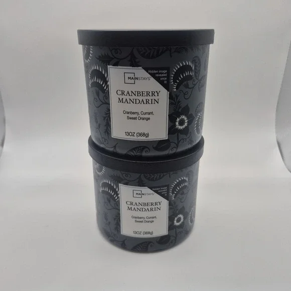 2 -3-Wick Cranberry Mandarin Scented Candle–13 Oz Jars