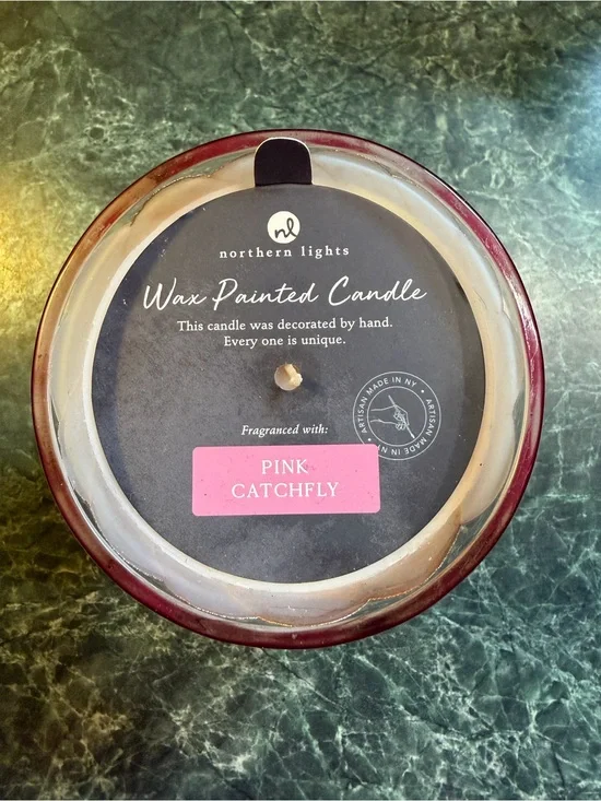 Northern Lights Wax Painted Candle — Pink Catchfly Scent