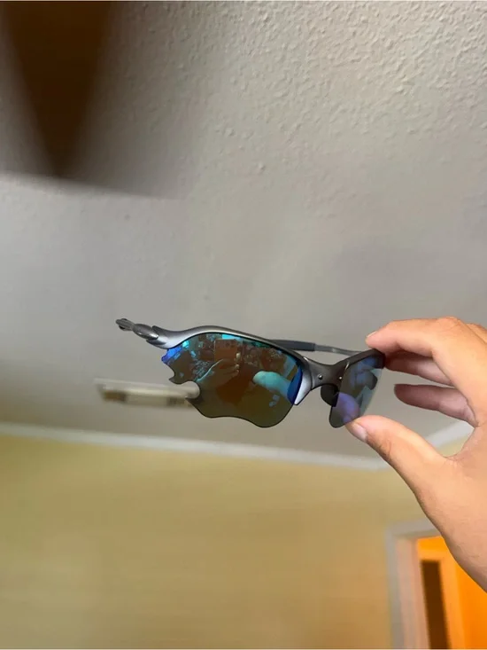 Sport Mirrored Sunglasses - Blue-Green Lenses Oakley
