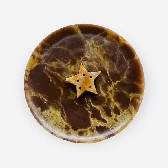 Marble Smoked Sticks Holder Star 3D Figurine Tray India 4