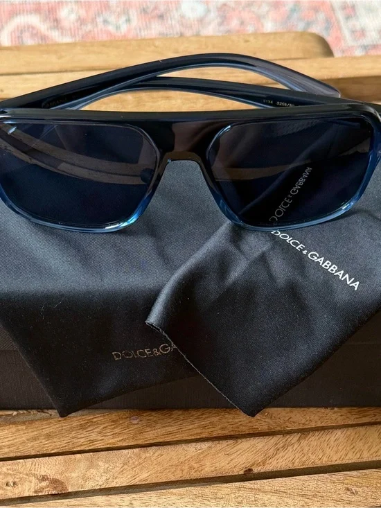 Dolce & Gabbana Translucent Blue/Black Sunglasses